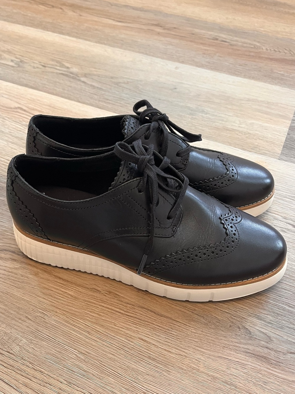 Cole Haan Classic Black Wingtip Oxford Sneakers - Women's